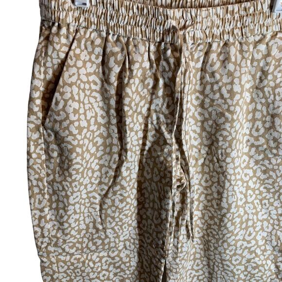 J.Crew Factory Linen Blend Cheeta Print Pull On Pants. Size 6 - Picture 3 of 10